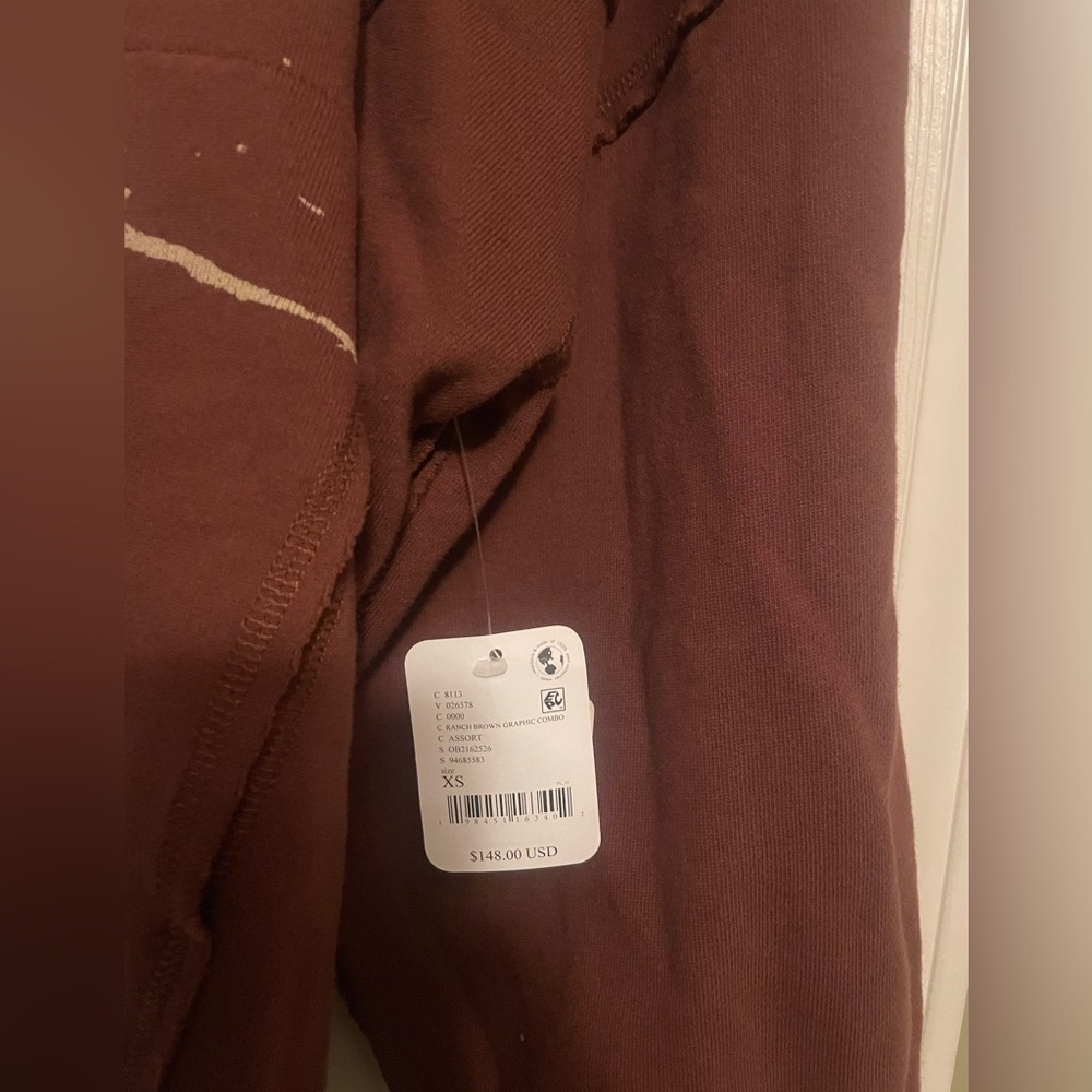 Free People x Yellowstone We Hoodie XS Color: Ranch Brown Graphic Combo NWT - Picture 6 of 7
